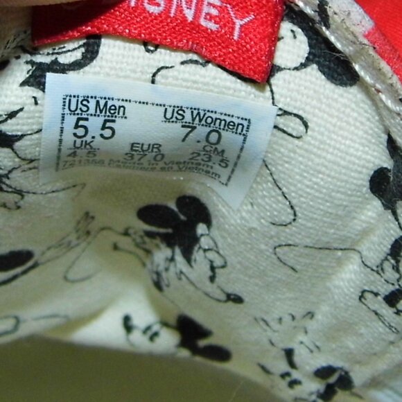VANS X Disney Minnie Mouse Bow Red/White Canvas Sneakers Womens Size 7 WORN ONCE - Picture 7 of 7